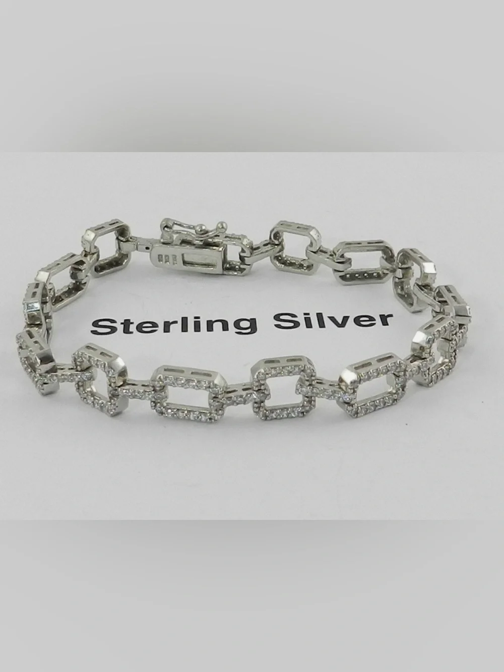 Giani Bernini Cubic Zirconia Square Link Tennis Bracelet in Sterling Silver